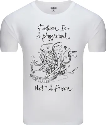 Produktbild von Diarbo Herren T-Shirt mit Modeliebhaber Druck Turnschuhe Weiß Gr.XL
