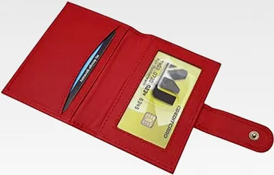 Produktbild von Kreditkartenetui aus XXL Kalbsleder mit RFID- und NFC-Schutz (Rot)