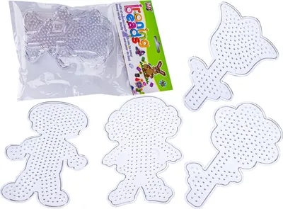 Produktbild von Bügelschablone, 4 Muster, MENSCHEN, BLUMEN Bügelperlen Vorlage
