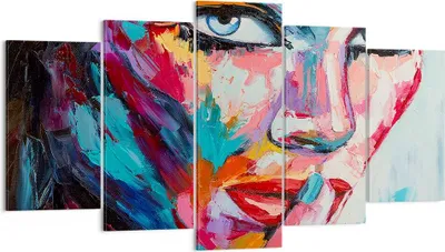 Produktbild von Bild auf Leinwand - Leinwandbild - Mädchen Gesicht - 160x85cm - Wand Bild - Wanddeko - Wandbilder - Leinwanddruck - Bilder - Kunstdruck - Wanddekoration - Leinwand bilder - Wandkunst - EA160x85-3444