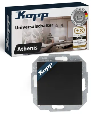 Produktbild von Universalschalter Kopp ATHENIS Matt-Schwarz Unterputz 10AX IP20 250V Schalter