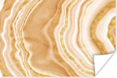 Produktbild von MuchoWow® Poster Achat Stein - Gold - Edelsteine - Luxus 180x120 cm - Fotoplakat