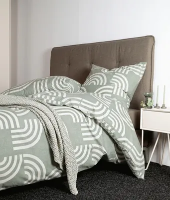 Produktbild von Janine Bettwäsche DAVOS Biber BL 135x200 cm grün Bettbezug Bettzeug