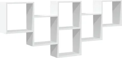 Image de vidaXL Étagère murale blanche 159x18x66 cm Bois composite