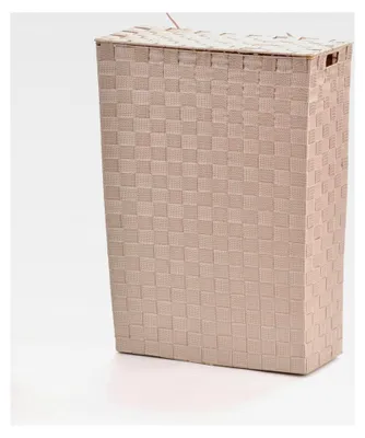 Produktbild von Nischenwäschekorb aus geflochtenem Stoff beige Größe 1