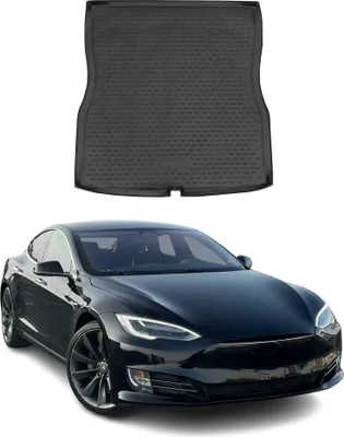 Image de OMAC Tapis De Coffre pour Tesla Model S 2014-2020 en caoutchouc Noir