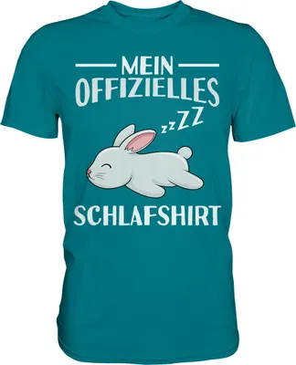 Produktbild von Offizielles Schlafshirt Nachthemd Schlafanzug Pyjama Hase T-Shirt – Diva Blue / L