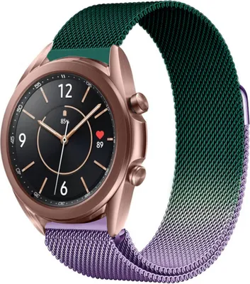 Produktbild von Strap-it Milanese Armband - Kompatibel mit Samsung Galaxy Watch 3 Armband 41mm Edelstahl Armband mit Magnetverschluss - Ersatzarmband - Hochwertiges Material - für Smartwatch 20mm Armband Grün