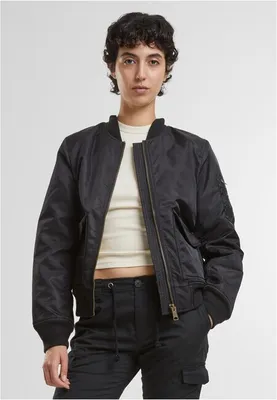 Produktbild von Brandit Übergangsjacke Damen Sherpa Bomberjacket schwarz Basics 100% Nylon L