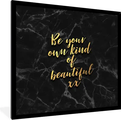 Produktbild von MuchoWow® Gerahmtes Poster Zitate - Selbstvertrauen - Gold - Marmor 40x40 cm - Poster mit Schwarzem Bilderrahmen Wandposter Rahmen Foto Bilder - Mit Rahmen - Wanddekoration Schlafzimmer
