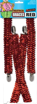 Produktbild von Rote Pailletten Hosenträger Kostümzubehör