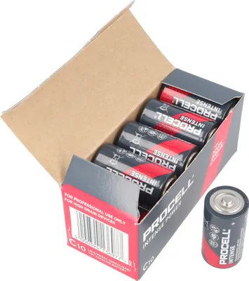 Produktbild von 10 Stück Duracell Procell Intense Baby C, LR14 im Karton, für energieintensive Geräte