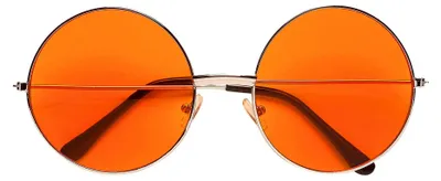 Image de lunettes de fête "Hippie" XL - Rondes | Orange