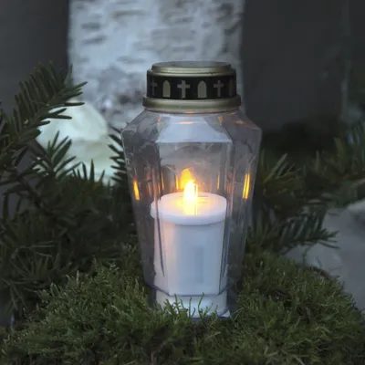 Produktbild von Best Season Display LED - Memorial Candle 15,5 cm, flackernd Material Kunststoff, Farbe weiss,10 St., batt.betr, 068-99-60