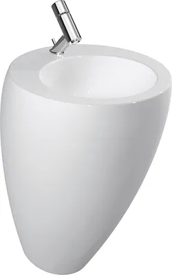 Produktbild von LAUFEN Alessi one Waschtisch, mit integrierter Säule, 1 Hahnloch mittig, mit Überlauf, 520x530, H8119714001041