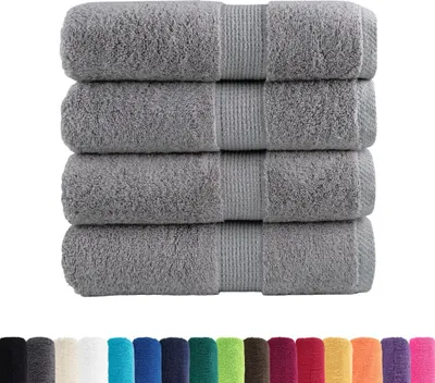 Image de vidaXL Serviettes d'invités SOLUND Premium, 4 pièces, gris, 30 x 50 cm, 600 g/m²