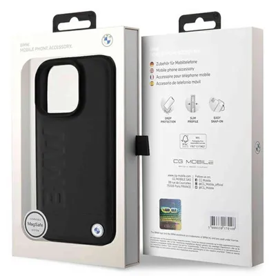 Image de Bmw Bmhmp16Xsllbk Iphone 16 Pro Max 6.9Czarny/Noir Hardcase Cuir Hot Stamp Magsafe