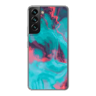 Produktbild von MuchoWow® Handyhülle Schutzhülle Hülle für Samsung Galaxy S22 Abstrakt - Neon - Rosa - Blau Silikon Softcase Handy Hülle - Mobiltelefonhülle - Geburtstag Teenager
