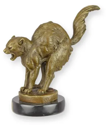 Produktbild von Bronzeskulptur einer Katze Replikat Retro Design Dekoration