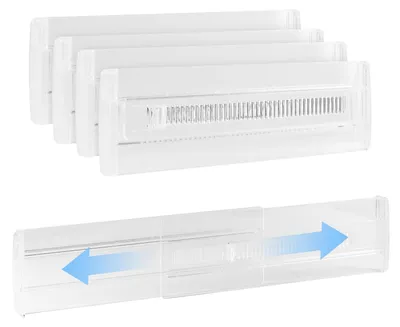 Schubladen-Organizer 4er-Set, Kunststoff, 28,8-50 cm, 8 cm hoch
