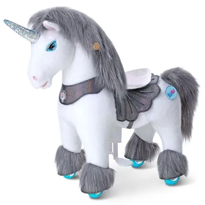 Image de PonyCycle Cheval Porteur Enfant Modele Y licorne grise