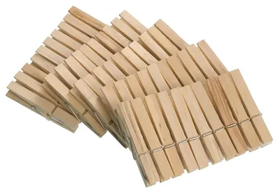 Produktbild von Holzwäscheklammern Wäscheklammern Holzklammern - 50 Stück - 7 cm - Ausem Holz - Zum Basteln und Dekorieren