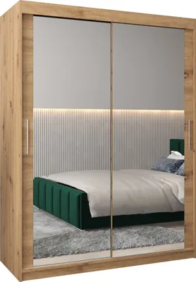 Produktbild von Kleiderschrank, Schiebetürenschrank Schlafzimmer, Schrank mit Spiegel TOKYO 3 150 cm