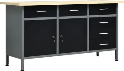 Obrázok produktu pre Pracovný stôl čierny oceľový 160x60x85 cm