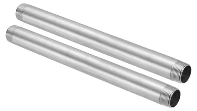Image de Tuyaux en acier inoxydable, raccordement G1" x G1" (filetage mâle), lot de 2, longueur 16 pouces