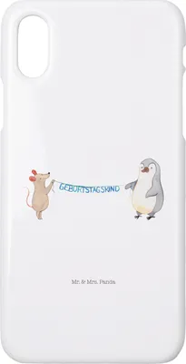 Produktbild von Mr. & Mrs. Panda Iphone 10 Handyhülle Maus Pinguin Geburtstag - Weiß - Geschenk, Happy Birthday, Geburtstage, Handy, Cover, X, Hülle, Herzlichen Glückwunsch