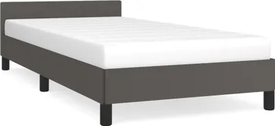 Produktbild von vidaXL Bettgestell mit Kopfteil ohne Matratze Grau 100x200 cm