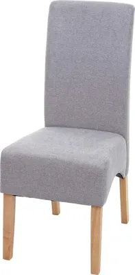 Zdjęcie produktu dla Krzesło do jadalni tapicerowane | wys. x szer. x gł. 100 x 44 x 56 cm | wysokość siedziska 48 cm | tkanina/materiał z certyfikatem MVG | jasne nogi | jasnoszary | krzesło kuchenne krzesło