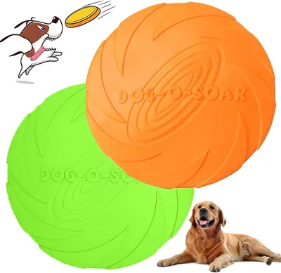 Produktbild von Hunde Frisbees, Hund Scheibe, 1 Stück hundespielzeug Frisbee, Gummi Frisbee, für Land und Wasser, Hundetraining, Werfen, Fangen & Spielen(Orange)
