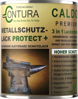 Produktbild von Contura 3 in 1 Rostschutzfarbe 2.5 Liter Metallschutzlack Seidenmatt RAL Metall Lack Farbe Grundierung Rost - Farblos