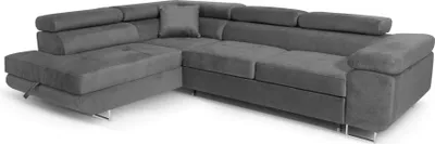 Produktbild von Ecksofa Aller L-form mit Schlaffunktion und Bettkasten in Grau (Jasmine 27), Links Ottomane