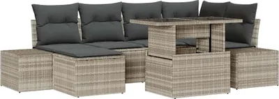 Immagine prodotto di Set Divano da Giardino con cuscino 7 pcs Grigio chiaro