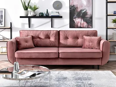 Produktbild von Schlafsofa LALESKA – Puderrosa/Schwarz