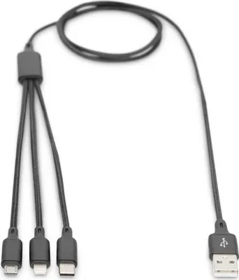 Immagine prodotto di DIGITUS LAK 3in1 USBA+Lightning+MicroUSB->USBC 1m schwarz