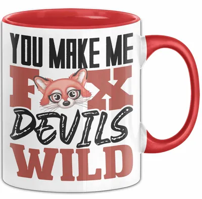 Produktbild von Fuchs Tasse Geschenk Fox Devils Wild Spruch Lustige Geschenkidee (Rot)