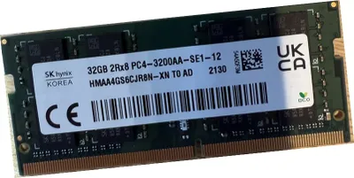 Produktbild von SK Hynix 32GB SODIMM DDR4 3200 PC4 1Rx16 HMAA4GS6CJR8N-XN Laptop RAM Speicher