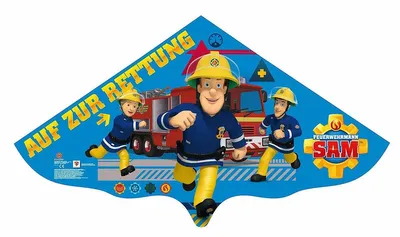 Produktbild von Feuerwehrmann Sam Kinderdrachen mit Schnur Gunther