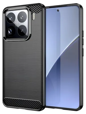 Produktbild von Techsuit Carbon Silikon Back Cover Hülle für Xiaomi 15 Pro - Schwarz