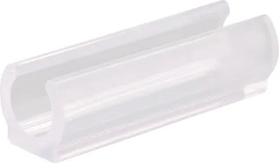 Produktbild von WAGNER Klemmschalengleiter für Rundrohr 4tlg. - 50 x 12 / 13 x 11 / 15 mm, Abrieb 4 mm, Kunststoff transparent - 15068099
