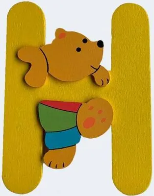 Produktbild von Buchstabe Bär H 8cm Holz