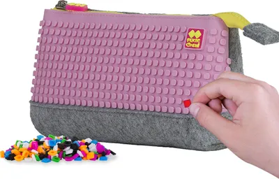 Obrázek produktu pro PIXIE CREW velké pouzdro ŠEDO-RŮŽOVÉ