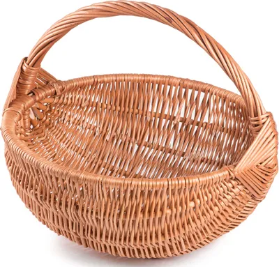 Produktbild von JIPRO® Einkaufskorb aus Weide Madam II. - Weidenkorb - Ø 25 x H 13/25(cm)