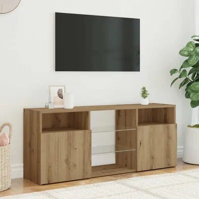 Productafbeelding van Maison Exclusive - TV-meubel met LED-verlichting, ambachtelijk eikenhout, 120x30x50 cm