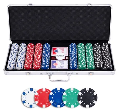 Produktbild von Engelhart Games Pokerkoffer silber 500 Chips 11,5g Poker Set