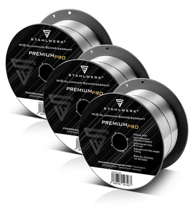 Image de STAHLWERK 3 x fil de soudage MIG MAG aluminium ER4043 AlSi5 1,0 mm 0,45 kg rouleau