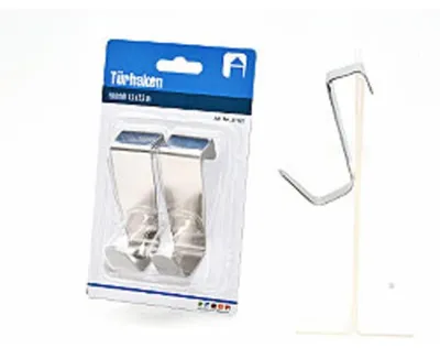 Obrázok produktu pre 2 háčiky na dvere, 7,5 x 2,5 cm, nerezová oceľ